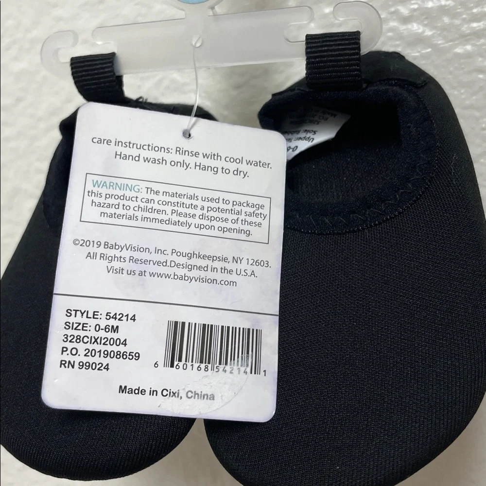 Hudson Baby Black Water Swim Shoes Unisex 0-6 Months